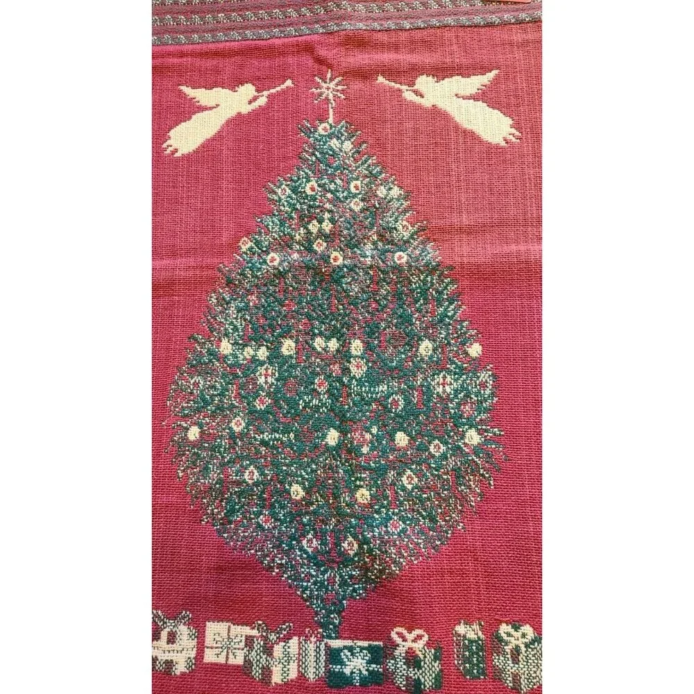 Vtg 1995 Windham Trading Happy‎ Holidays Decorative Throw Blanket Tapestry 24x40
